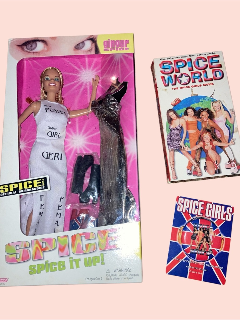 Spice Girls VHS Doll & Pin Collection Set